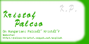 kristof palcso business card